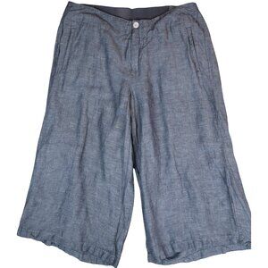 Soft By Avenue Chambray Linen Wide Leg Cropped Pants Women’s 14/16 *Minor Flaw*